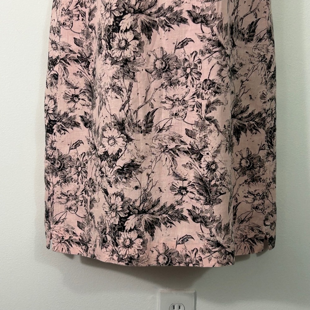 Habitat Clothes To Live In Pink Linen Floral Sleeveless Shift Dress M - Picture 4 of 9
